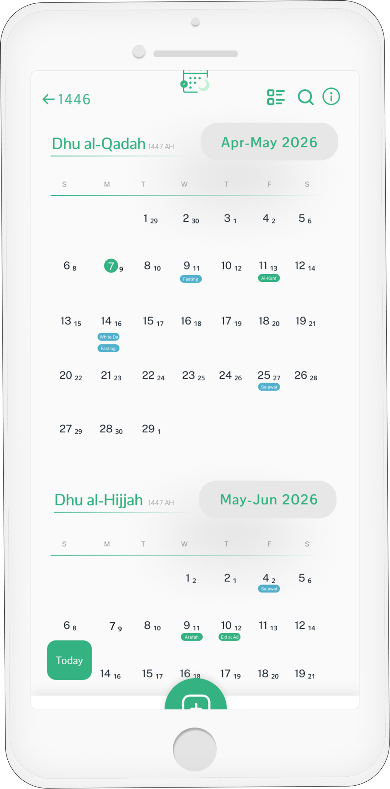 Group 918 Muslim Calendar App Dual View